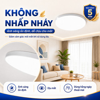 CANMEIJIA Đèn LED Ốp Trần Siêu Mỏng 20W 30W 40W 50W 3 Màu Trong 1 Đèn Vuông Tròn Siêu Sáng Đèn Trần LED Phòng Khách Phòng Ngủ Nhà Bếp