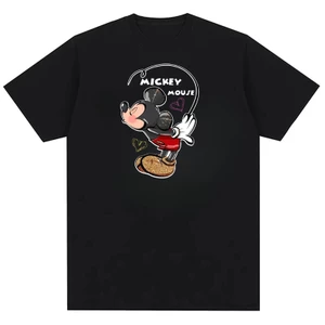 Nhân vật hoạt hình cổ điển Disney Mickey in hình Mickey áo thun cotton nguyên chất màu trơn trung tính chất lượng cao