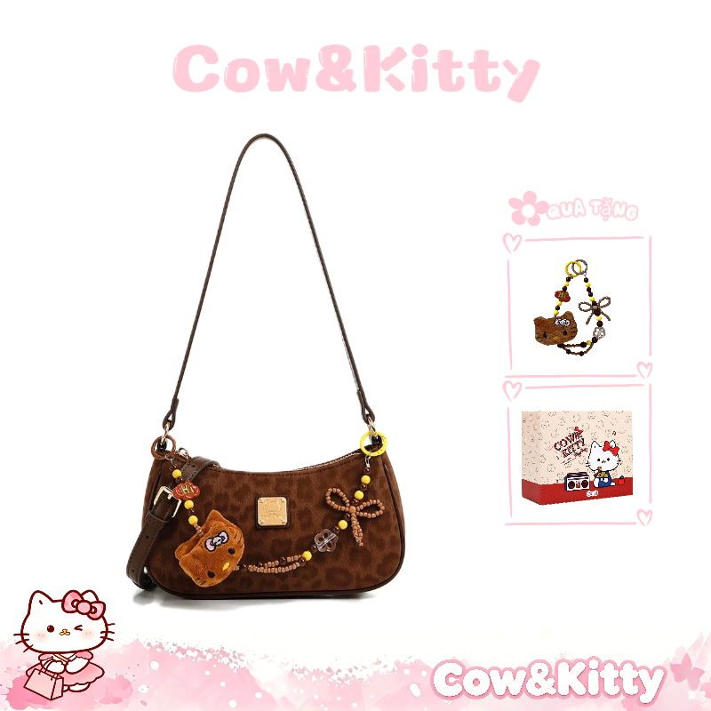 Túi đựng phòng đơn Cow&Kitty/BORRY ROSA Tanrown Túi đeo chéo Túi nửa tháng