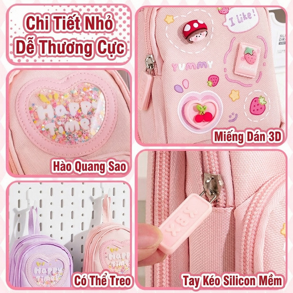 Hộp Bút Balo Dễ Thương /Dung Tích Lớn /Nhiều Ngăn | Da PU / Nhiều Mẫu Cho Học Sinh