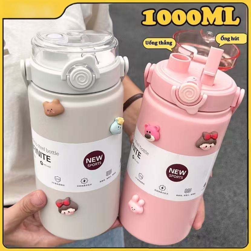 Bình Giữ Nhiệt Sport Dung Tích 1000ml, Chất Liệu Inox 316 Giữ Nhiệt Nóng Lạnh.