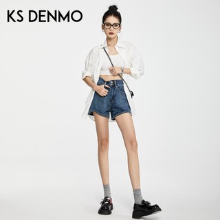 Màu Xanh Đậm Quần Short Denim Nữ Form Chữ A Trendy, Phù Hợp Mùa Hè 2026