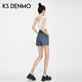 Màu Xanh Đậm Quần Short Denim Nữ Form Chữ A Trendy, Phù Hợp Mùa Hè 2026