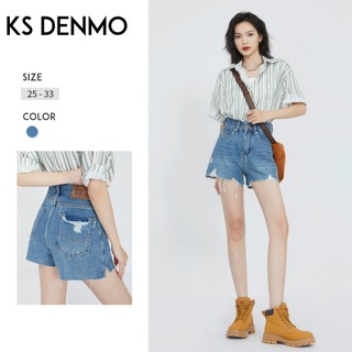 Quần Short Denim Nữ Mỏng Rách Phù Hợp Mùa Hè 2026, Dáng Ôm Thiết Kế Chữ A