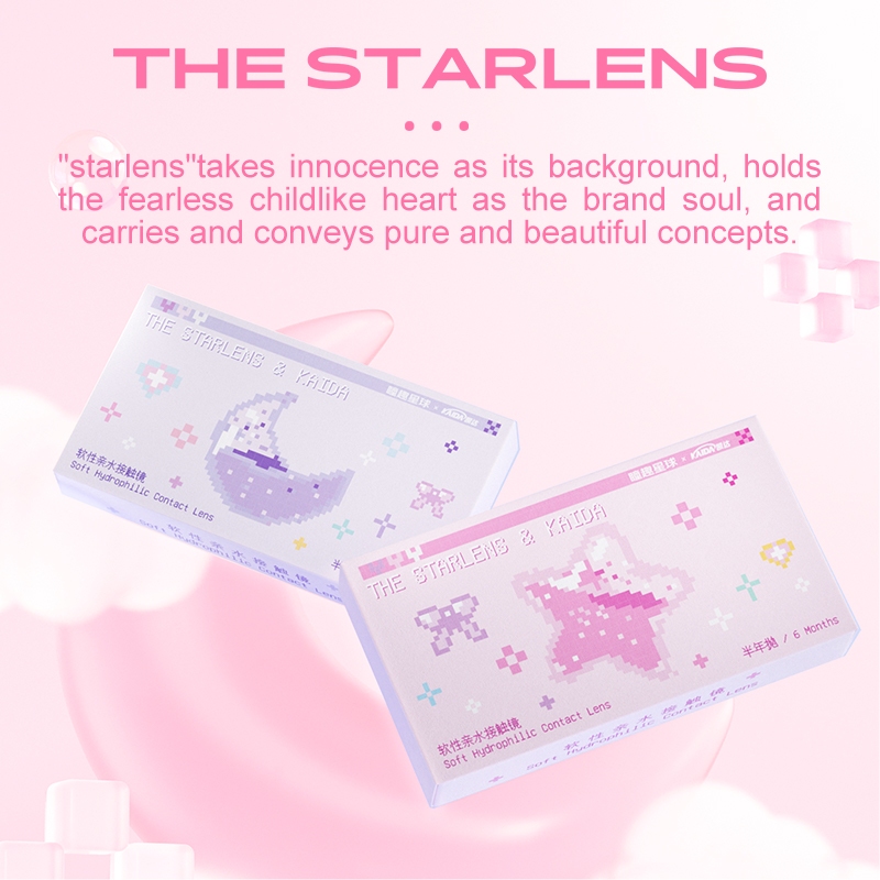 Kính áp tròng The Starlens Lens khóa trục 1 Cặp lens Highlight contact lens tròng kính mềm cho mắt to DIA14.5mm 6 tháng có độ (0-8) Highlight All-Day Stability | BigBuy360 - bigbuy360.vn