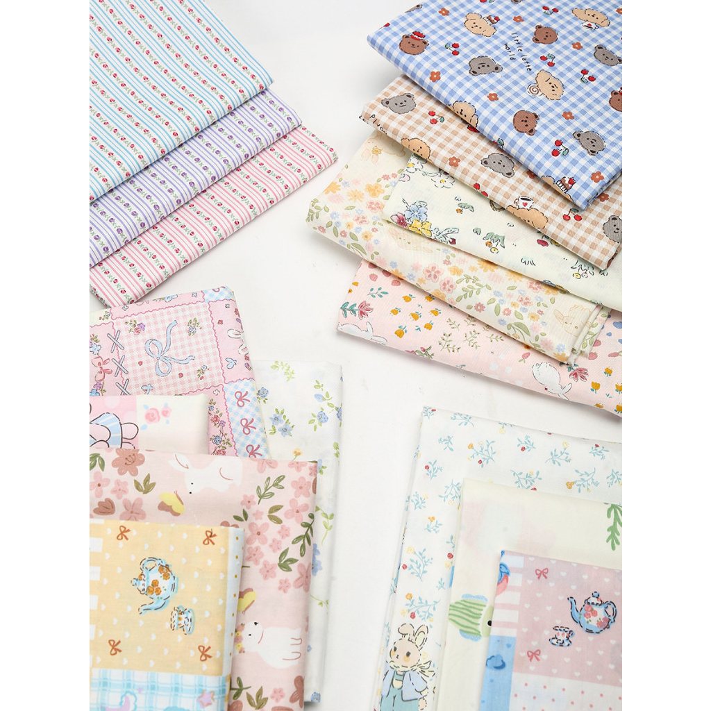 Phong Cách Mộc Mạc Nguyên Chất Cotton In Hoa Vải May Trẻ Em Váy Chăn Ga Gối Rèm Và Handmade DIY Quần Áo Vải TJ11054