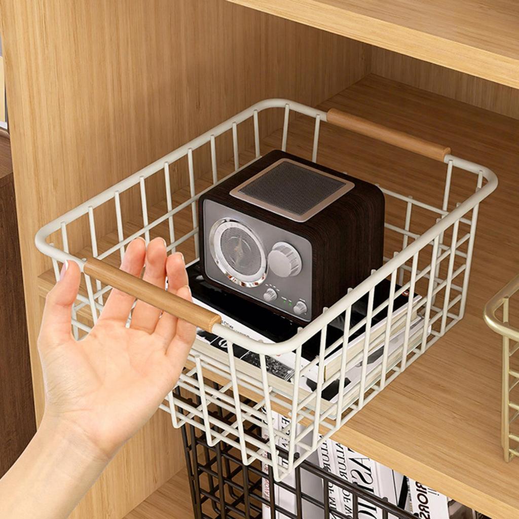 Giỏ đựng đồ sắt Đồ lặt vặt Người tổ chức nhà bếp Thùng lưu trữ đa năng gia đình cho tủ văn phòng
