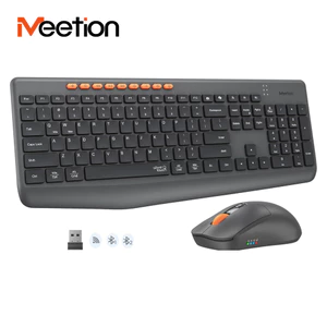 Meetion 4133 Bo ban phim chuot khong day 2.4G Bluetooth em Full Size 9 phim tat 4 DPI cho Windows Mac