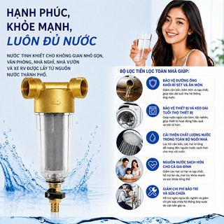 watfac Lọc Trước Chai Lọc 4 Điểm Bùn Cát Rỉ Máy Lọc Nước Miệng Đồng Nổ-Pro