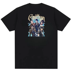 Áo thun Tee Legend Alliance Arcane Caitlyn cotton nguyên chất cao cấp Áo thun nam nữ
