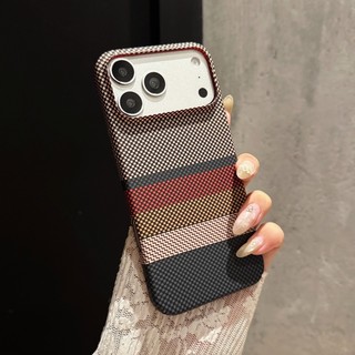 Ốp điện thoại chống rơi họa tiết Kevlar siêu mỏng nối lỗ lớn phù hợp cho iPhone 11 12 13 14 15 16 17 Pro Max Ốp lưng cứng chống rơi toàn diện