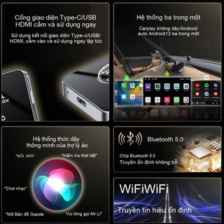 AI CarPlay không dây 8GB + 64GB, Bộ chuyển đổi CarPlay có dây sang không dây, Hỗ trợ Android Auto & Apple CarPlay
