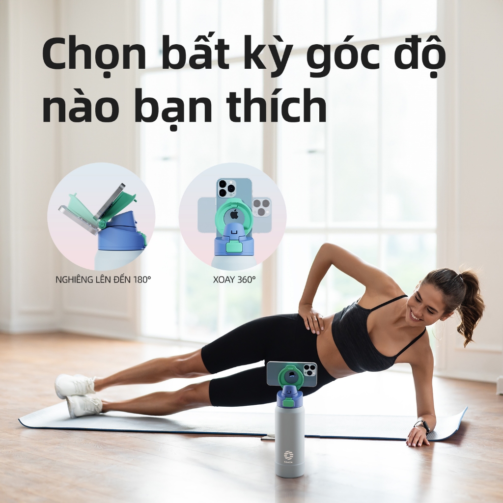 Bình Giữ Nhiệt FJbottle 710ml/950ml Bình Nước Giữ Nhiệt Nắp Hít Giữ Điện Thoại Phù Hợp Văn Phòng