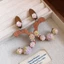 Gỗ Sóng Hình Chữ C Vòng Thả Bông Tai Nữ Iridescent Nhựa Hoa Hồng Giả Ngọc Trai Vintage Cổ Tích Cottagecore Đám Cưới Hàng Ngày Trang Sức Quà Tặng