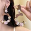 Gỗ Sóng Hình Chữ C Vòng Thả Bông Tai Nữ Iridescent Nhựa Hoa Hồng Giả Ngọc Trai Vintage Cổ Tích Cottagecore Đám Cưới Hàng Ngày Trang Sức Quà Tặng