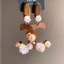 Gỗ Sóng Hình Chữ C Vòng Thả Bông Tai Nữ Iridescent Nhựa Hoa Hồng Giả Ngọc Trai Vintage Cổ Tích Cottagecore Đám Cưới Hàng Ngày Trang Sức Quà Tặng