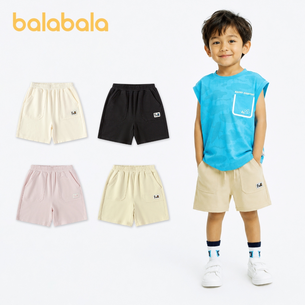 Balabala 2026 Mùa Hè Mới Cho Bé Quần Short Thường Ngày Hợp Thời Trang Trung Dài Quần Trẻ Em Đáy Quần Short Dễ Thương Cho Bé Trai Bé Gái Mặc Nhà Hàng Ngày Chơi Đi Học Mặc Phong Cách Thường Ngày