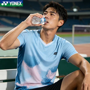 Áo chạy bộ thể thao ngắn tay khô nhanh YONEX, tập thể dục thông thường
