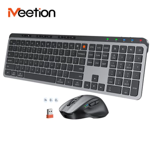 Meetion C9990 Bo ban phim chuot 2.4G Bluetooth khong day sac pin Full Size 4 DPI cho Windows Mac