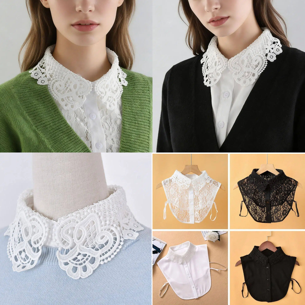 👔Cổ áo giả ren NATURALHM có thể tháo rời, DIY đẹp mắt cho sơ mi nữ và bé gái