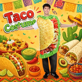 Trang phục cosplay Taco Halloween cho người lớn, phù hợp dự tiệc carnival và sân khấu