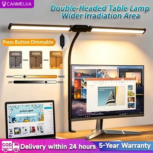 CANMEIJIA Đèn bàn học, đọc sách bóng Led 3 màu siêu sáng 10 chế độ chống cận - Đèn kẹp bàn Pixar hiện đại, tiết kiệm không gian