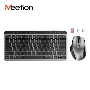 Meetion C9991 Bo ban phim chuot khong day kich thuoc gon 2.4G Bluetooth sac pin 4 DPI cho Windows Mac