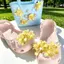 Phong Cách Thời Trang Hoa Vàng Hoa Văn Giày Quyến Rũ 12 Chiếc Sandal Nữ Trang Trí Nút DIY Phụ Kiện Giày Bộ
