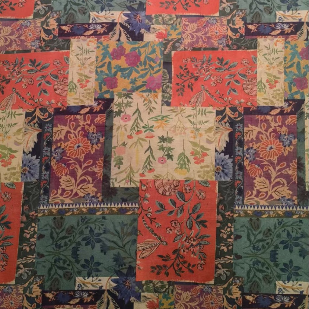 Đầm và quần áo retro với họa tiết dân tộc từ cotton và lanh, TJ23596