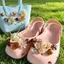 Phong Cách Thời Trang Màu Be Họa Tiết Hoa Giày Quyến Rũ 15 Chiếc Sandal Nữ Trang Trí Nút DIY Phụ Kiện Giày Bộ