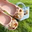 Phong Cách Thời Trang Màu Be Họa Tiết Hoa Giày Quyến Rũ 15 Chiếc Sandal Nữ Trang Trí Nút DIY Phụ Kiện Giày Bộ