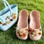Phong Cách Thời Trang Màu Be Họa Tiết Hoa Giày Quyến Rũ 15 Chiếc Sandal Nữ Trang Trí Nút DIY Phụ Kiện Giày Bộ
