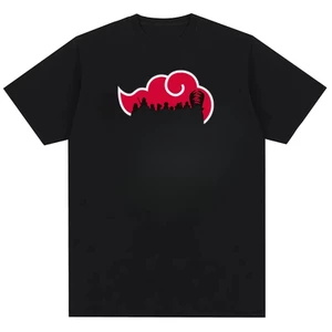 Anime Naruto Cloud Logo Akatsuka In Họa Tiết Trung Tính Áo Thun Cotton Cao Cấp