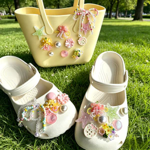 14 Chiếc Nữ Bé Gái Tắc Sandal Giày DIY Quyến Rũ Phong Cách Dễ Thương Dopamine Hoa Sao Biển Mặt Dây Chuyền Nút Lỗ Giày Trang Trí Bộ Phụ Kiện Quà Tặng