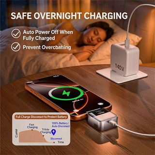 X-02 Màn hình kỹ thuật số 140W Sạc nhanh Bộ ngắt kết nối bật tắt tự động sạc đầy đủ Thiết bị dừng tự động cho máy tính bảng điện thoại