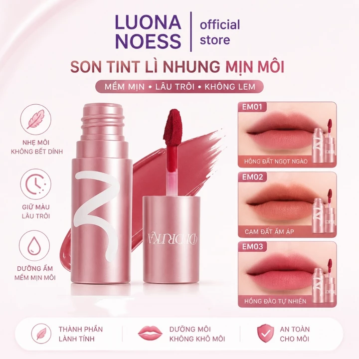 Son môi LUONA NOESS Mousse Lip Mud 2g