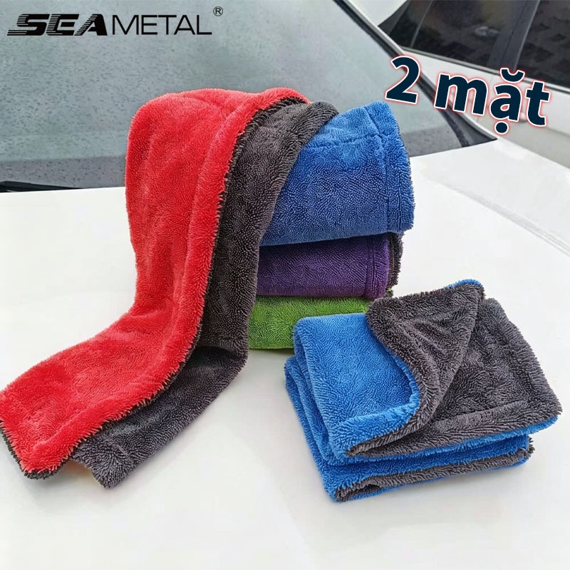 Khăn Rửa Xe SEAMETAL 1200GSM Microfiber Hai Mặt Siêu Thấm Hút Rửa Xe Vải Làm Sạch Khăn Sấy Phụ Kiện Giặt