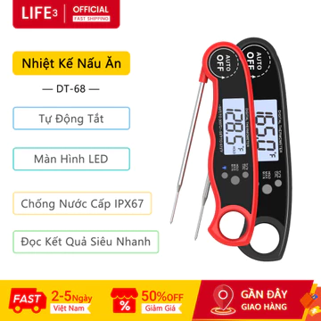 3Life Nhiệt Kế Nấu Ăn DT-68 Chống Nước Cấp IPX67 Đọc Kết Quả Siêu Nhanh Food Thermometer Nhiệt Kế Thực Phẩm Nhiệt Kế Điện Tử