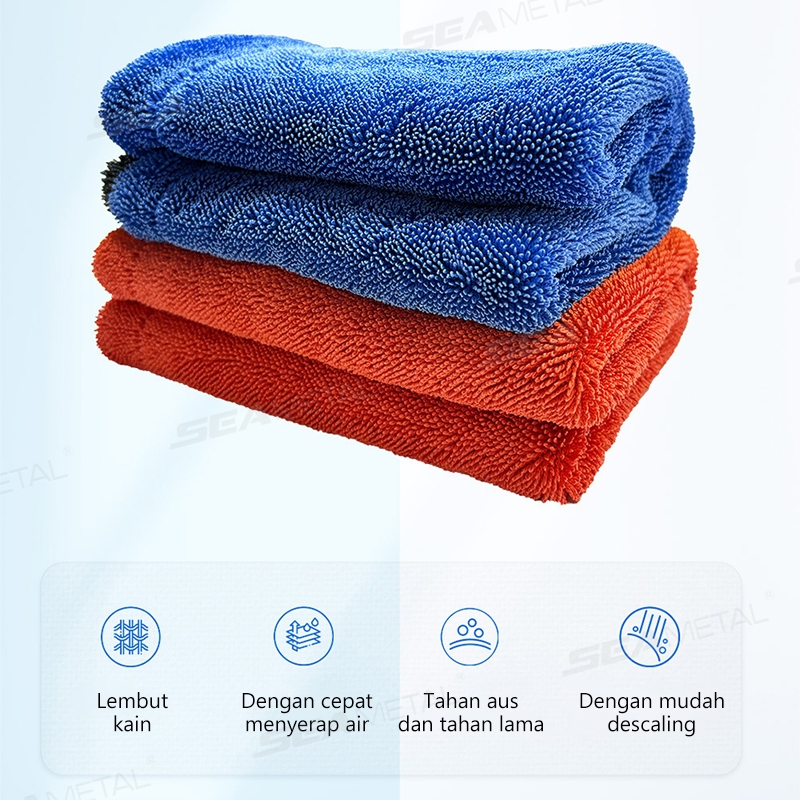 Khăn Rửa Xe SEAMETAL 1200GSM Microfiber Hai Mặt Siêu Thấm Hút Rửa Xe Vải Làm Sạch Khăn Sấy Phụ Kiện Giặt