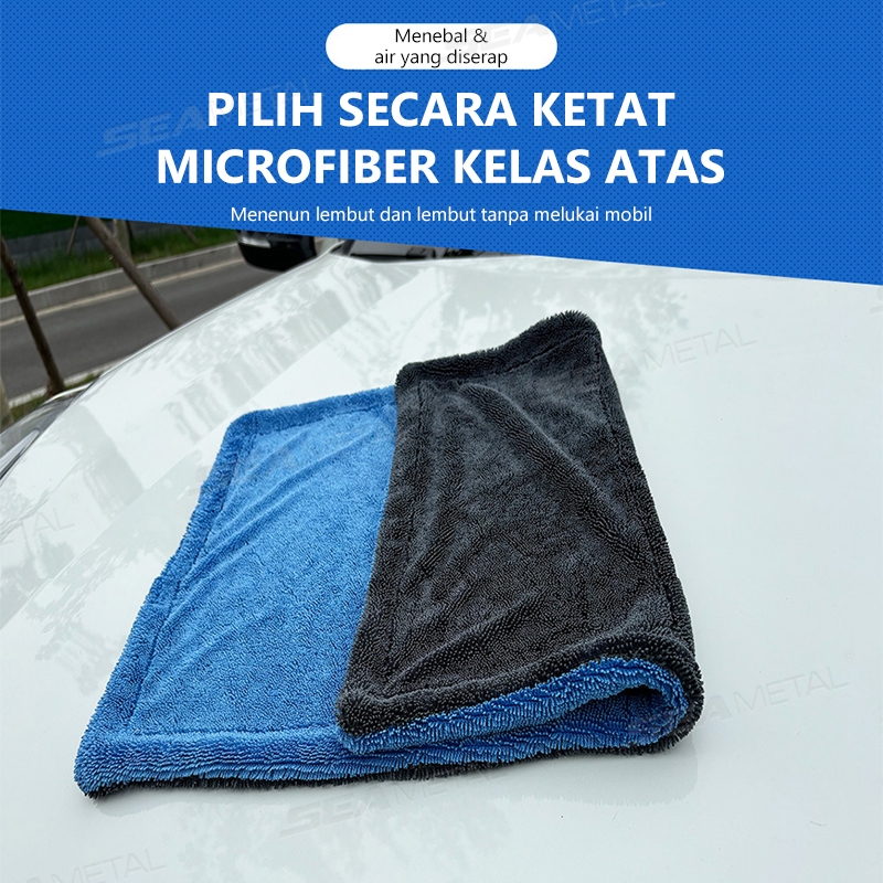 Khăn Rửa Xe SEAMETAL 1200GSM Microfiber Hai Mặt Siêu Thấm Hút Rửa Xe Vải Làm Sạch Khăn Sấy Phụ Kiện Giặt