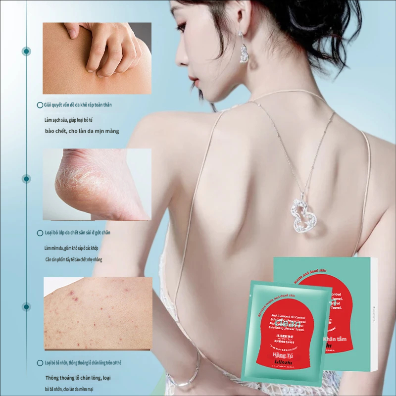 Găng tay tắm bong bóng cơ thể nhỏ Khăn tắm chà kim cương đỏ đi kèm với tinh chất tắm Bọt chà xát bùn tẩy tế bào chết Kiểm soát dầu da chết Sạch toàn thân có thể sử dụng Gói độc lập di động Tẩy tế bào chết Trẻ hóa da Khăn tắm