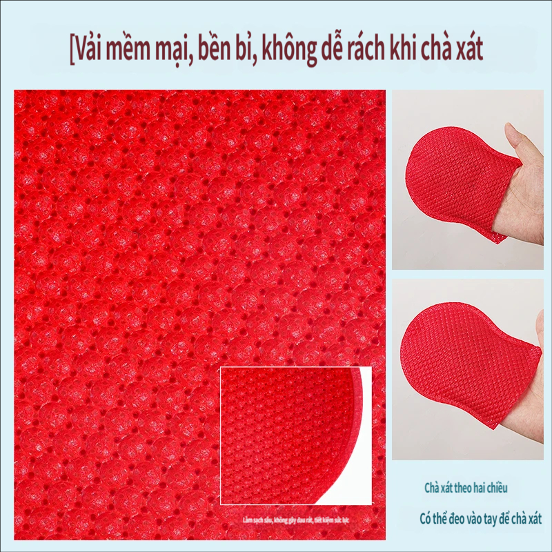 Găng tay tắm bong bóng cơ thể nhỏ Khăn tắm chà kim cương đỏ đi kèm với tinh chất tắm Bọt chà xát bùn tẩy tế bào chết Kiểm soát dầu da chết Sạch toàn thân có thể sử dụng Gói độc lập di động Tẩy tế bào chết Trẻ hóa da Khăn tắm