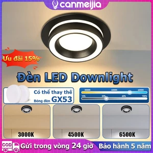 Đèn LED âm trầm Downligh Home Đèn trần ba màu Đèn nhúng lỗ 3 inch Nhôm chống chói cho phòng khách Phòng ngủ Phòng tắm Hành lang Văn phòng