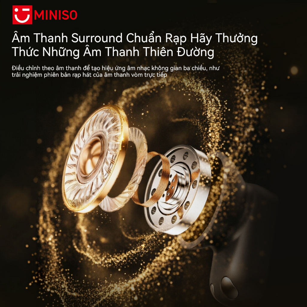MINISO MS132 Tai nghe Bluetooth True Wireless  Bluetooth 6.0, độ trễ cực thấp, công nghệ chống ồn chủ động ENC. | BigBuy360 - bigbuy360.vn