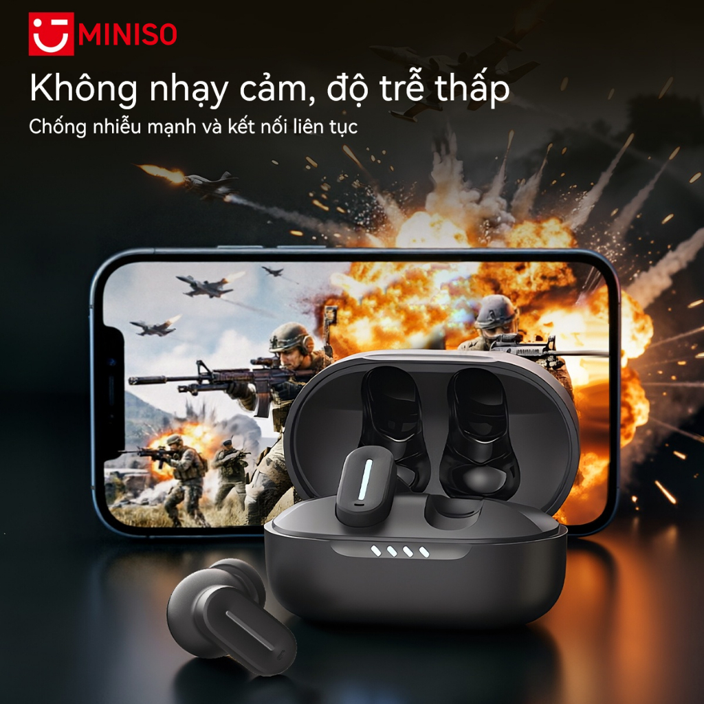 MINISO MS132 Tai nghe Bluetooth True Wireless  Bluetooth 6.0, độ trễ cực thấp, công nghệ chống ồn chủ động ENC. | BigBuy360 - bigbuy360.vn