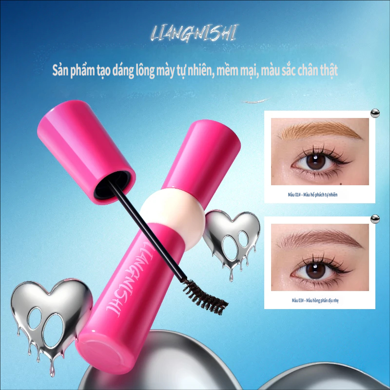 LIANGNISHI Soft Mist Kem nhuộm lông mày One Brush Coloring Three-Dimensional Wild Eyebrow Quick-Drying Tạo kiểu trang điểm giữ màu tóc phù hợp cho người mới bắt đầu Chống thấm nước Eyebrow Dy