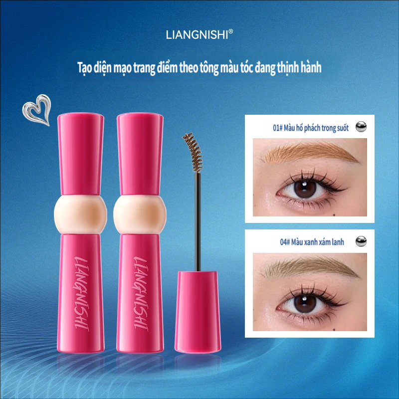 LIANGNISHI Soft Mist Kem nhuộm lông mày One Brush Coloring Three-Dimensional Wild Eyebrow Quick-Drying Tạo kiểu trang điểm giữ màu tóc phù hợp cho người mới bắt đầu Chống thấm nước Eyebrow Dy