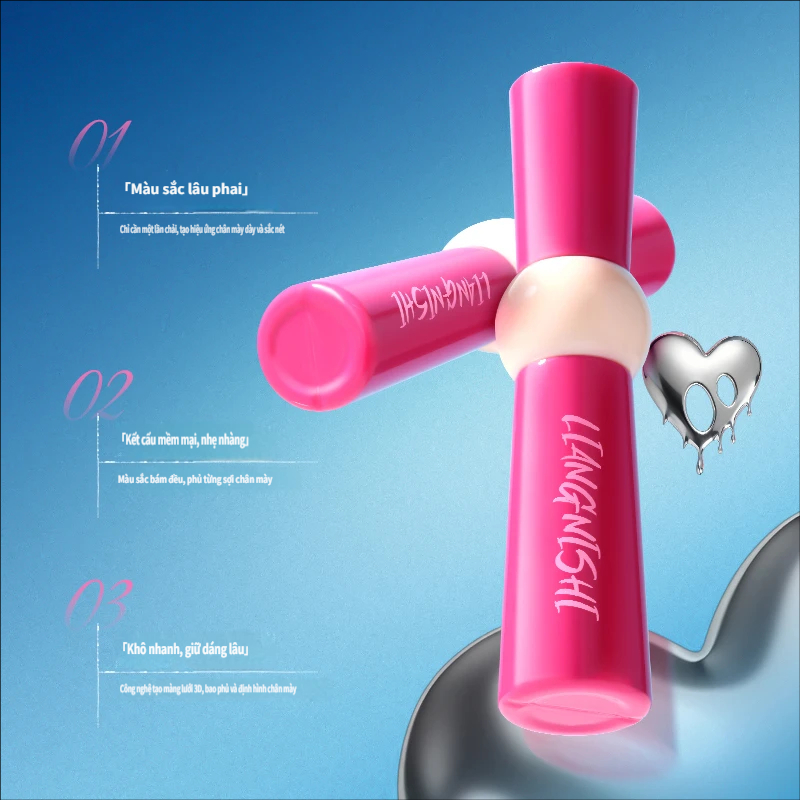 LIANGNISHI Soft Mist Kem nhuộm lông mày One Brush Coloring Three-Dimensional Wild Eyebrow Quick-Drying Tạo kiểu trang điểm giữ màu tóc phù hợp cho người mới bắt đầu Chống thấm nước Eyebrow Dy