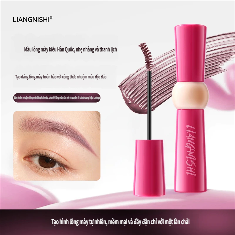 LIANGNISHI Soft Mist Kem nhuộm lông mày One Brush Coloring Three-Dimensional Wild Eyebrow Quick-Drying Tạo kiểu trang điểm giữ màu tóc phù hợp cho người mới bắt đầu Chống thấm nước Eyebrow Dy