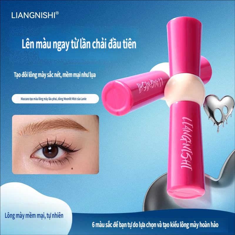 Liangni Shiyue Light Mist Color Giữ Kem Lông Mày Chống Thấm Nước Chống Mồ Hôi Chống lem Không Đổ Lông Mày Hoang Dã 6 Màu Phù Hợp Cho Người Mới Mới Bắt Đầu Lâu-